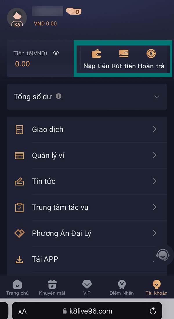Hướng dẫn rút tiền tại nhà cái K8 nhanh chóng