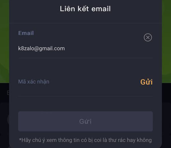 Cập nhật thông tin Email